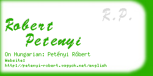 robert petenyi business card